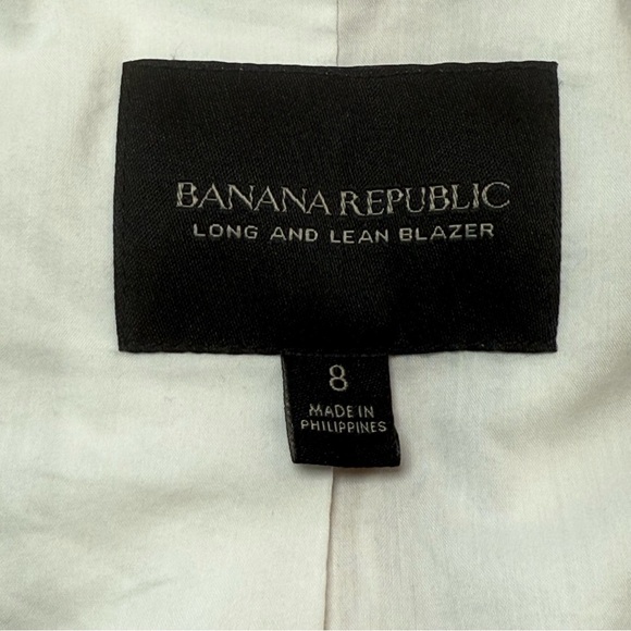 Banana Republic Womens 8 Linen Blend Long & Lean Blazer Stripes Neutral Career - Picture 5 of 9